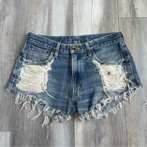 Edwin 505x Distressed Jean Shorts